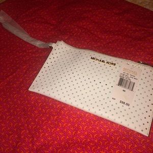 MICHAEL Michael Kors optic white zip clutch